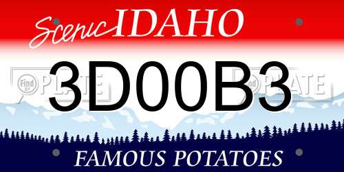 3D00B3 Idaho License Plate