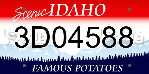 3D04588 Idaho License Plate