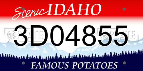 3D04855 Idaho License Plate