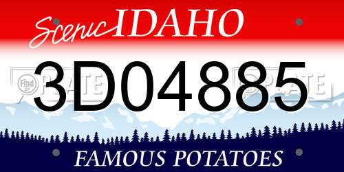 3D04885 Idaho License Plate
