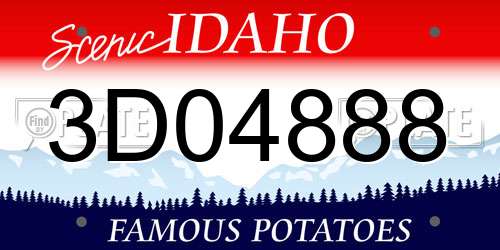 3D04888 Idaho License Plate