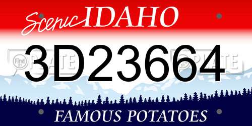 3D23664 Idaho License Plate