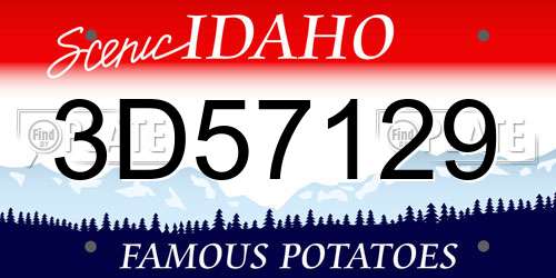 3D57129 Idaho License Plate