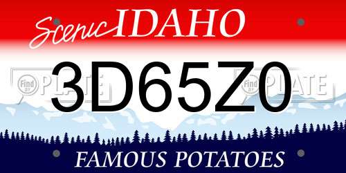 3D65Z0 Idaho License Plate