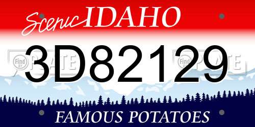 3D82129 Idaho License Plate