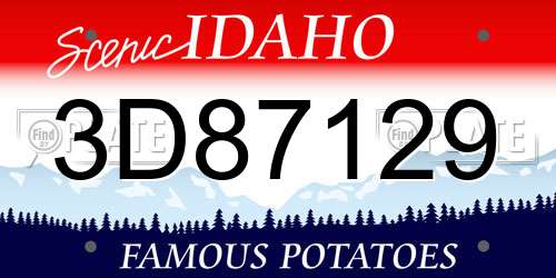 3D87129 Idaho License Plate