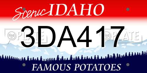 3DA417 Idaho License Plate