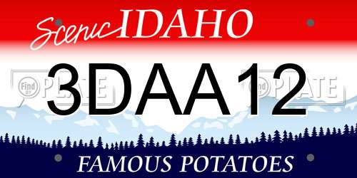 3DAA12 Idaho License Plate