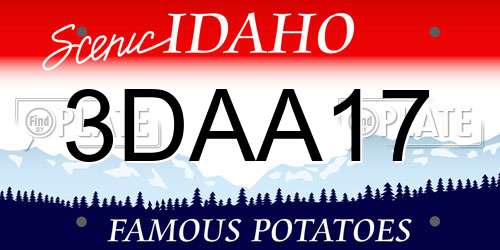 3DAA17 Idaho License Plate