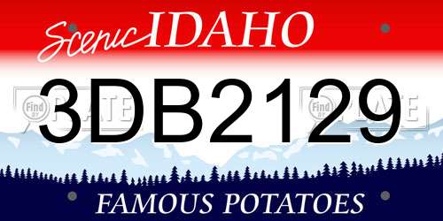 3DB2129 Idaho License Plate