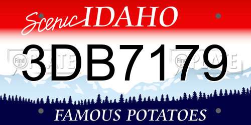 3DB7179 Idaho License Plate