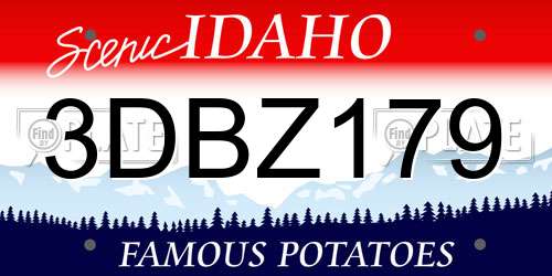 3DBZ179 Idaho License Plate