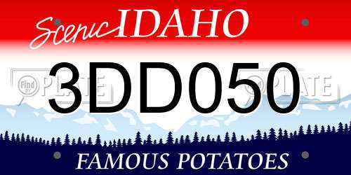 3DD050 Idaho License Plate