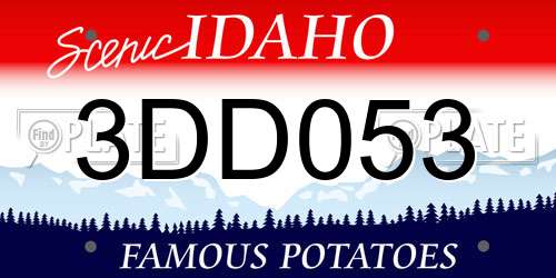 3DD053 Idaho License Plate