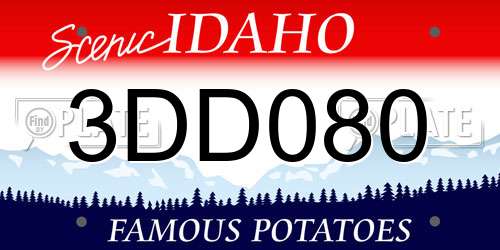 3DD080 Idaho License Plate