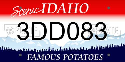3DD083 Idaho License Plate