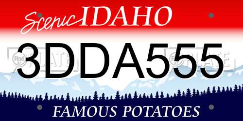 3DDA555 Idaho License Plate