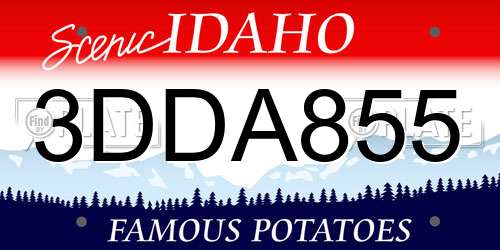 3DDA855 Idaho License Plate
