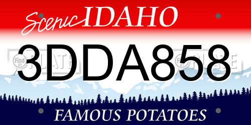 3DDA858 Idaho License Plate