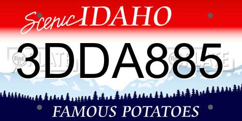 3DDA885 Idaho License Plate