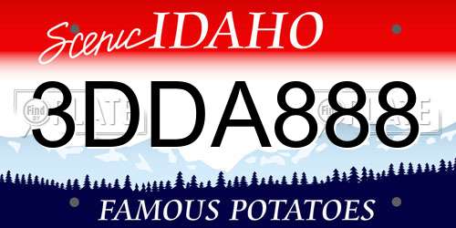 3DDA888 Idaho License Plate