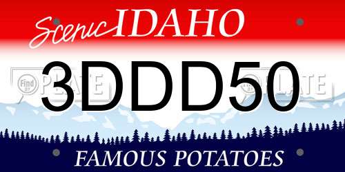 3DDD50 Idaho License Plate