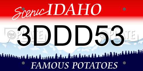 3DDD53 Idaho License Plate
