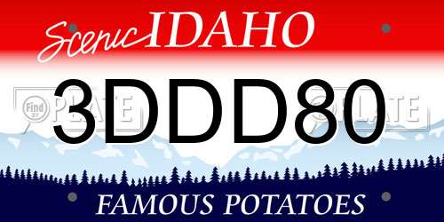 3DDD80 Idaho License Plate