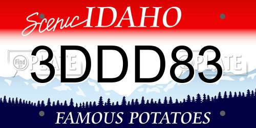3DDD83 Idaho License Plate