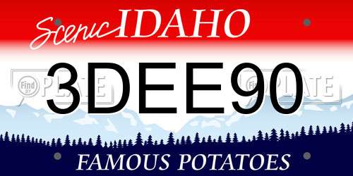 3DEE90 Idaho License Plate