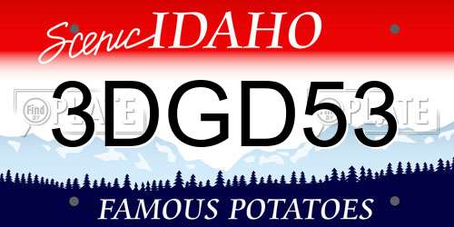 3DGD53 Idaho License Plate