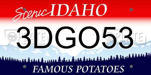 3DGO53 Idaho License Plate