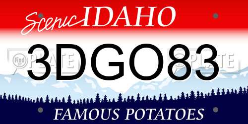 3DGO83 Idaho License Plate