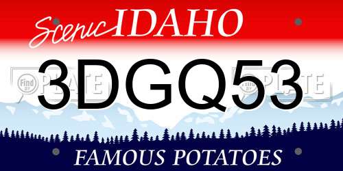 3DGQ53 Idaho License Plate