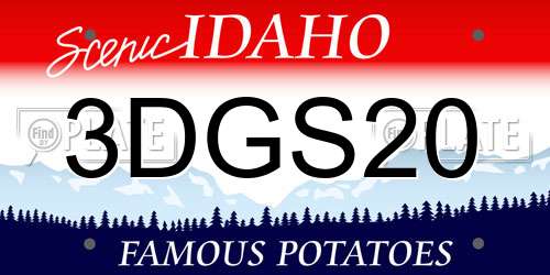 3DGS20 Idaho License Plate