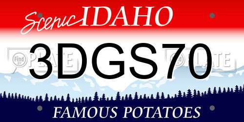 3DGS70 Idaho License Plate