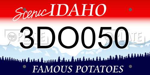 3DO050 Idaho License Plate
