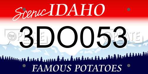 3DO053 Idaho License Plate