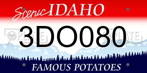 3DO080 Idaho License Plate