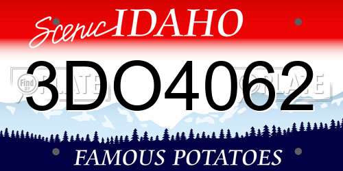 3DO4062 Idaho License Plate