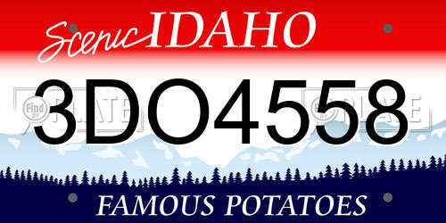 3DO4558 Idaho License Plate