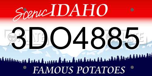 3DO4885 Idaho License Plate