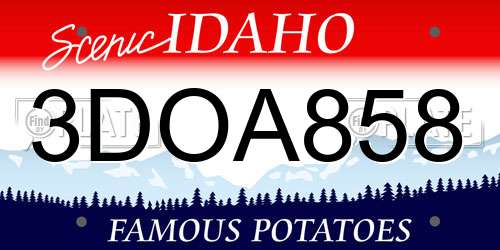 3DOA858 Idaho License Plate