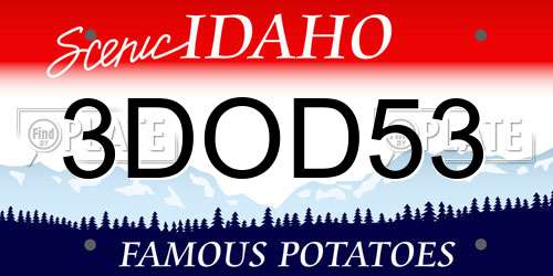 3DOD53 Idaho License Plate