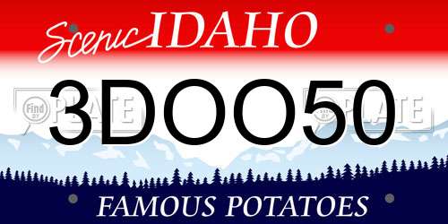 3DOO50 Idaho License Plate