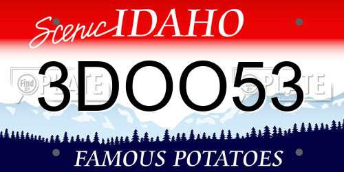 3DOO53 Idaho License Plate
