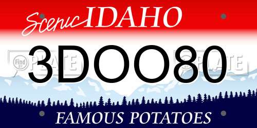 3DOO80 Idaho License Plate