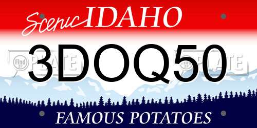 3DOQ50 Idaho License Plate
