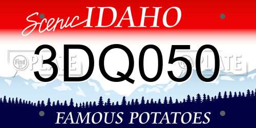 3DQ050 Idaho License Plate