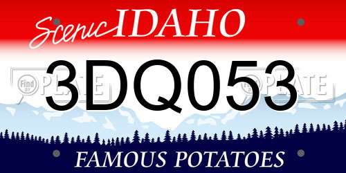 3DQ053 Idaho License Plate